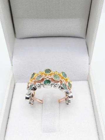 Zonder minimumprijs - Statement ring - 9 kt. Zilver,