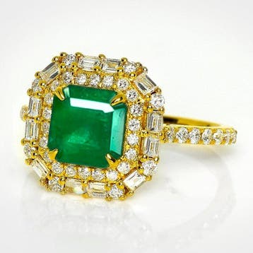 Sans prix de réserve - Bague - 14 carats IGI 1,63 ct vert, Nieuw