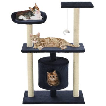 vidaXL Kattenkrabpaal met sisal krabpalen 95 cm donkerblauw, Verzenden