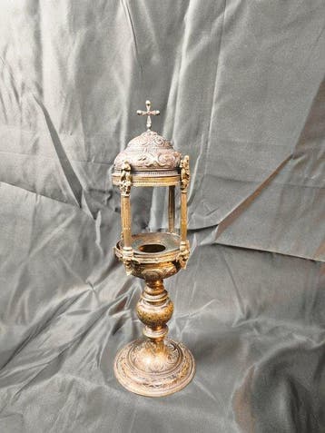 Antiek Reliekhouder - Koper, Brons, Messing - 1850-1900 - 34, Antiquités & Art, Art | Art non-occidental