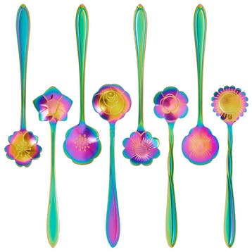 Fako Bijoux - Bloemen Lepels Set - Theelepel / Koffielepel -, Huis en Inrichting, Keuken | Bestek, Verzenden, Nieuw