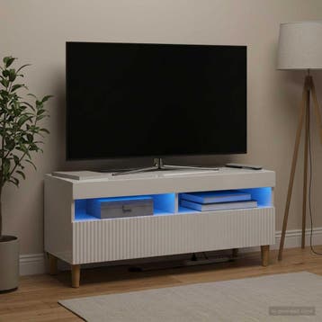 vidaXL LED tv-meubel Hoogglans Wit Bewerkt hout, Verzenden
