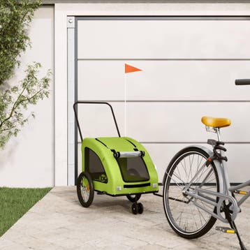 vidaXL Hondenfietstrailer oxford stof en ijzer groen, Verzenden