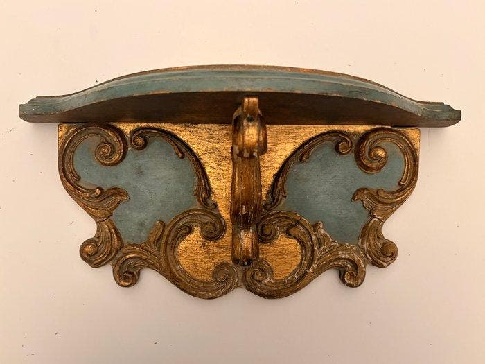 Miroir - Bois, Plaqué or - Miroir avec Console, Antiek en Kunst, Antiek | Overige Antiek