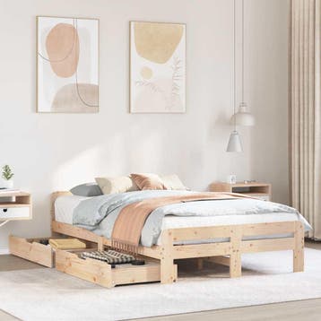 vidaXL Bedframe zonder matras massief grenenhout 120x190 cm, Verzenden, Nieuw