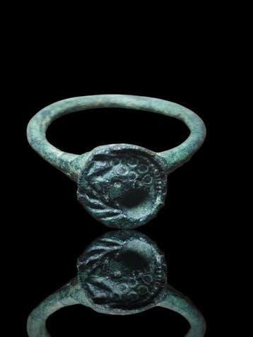 Oud-Grieks Stunning Sea Monster Seal Ring - Bronze (Zonder