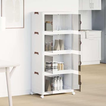 vidaXL Opbergbox stapelbaar met wielen 4-laags 75 L, Doe-het-zelf en Bouw, Verzenden, Nieuw