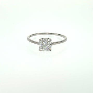 Zonder minimumprijs - Ring - 14 karaat Witgoud - 1.07ct. tw.