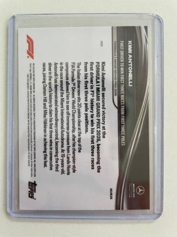 2026 Topps Now F1 Kimi antonelli 025 Memorabilia kaart - 1, Verzamelen, Nieuw