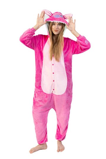 Onesie Angel Lilo Stitch Pak Kostuum Roze S-M Stitchpak Jump, Kleding | Dames, Ophalen of Verzenden, Nieuw