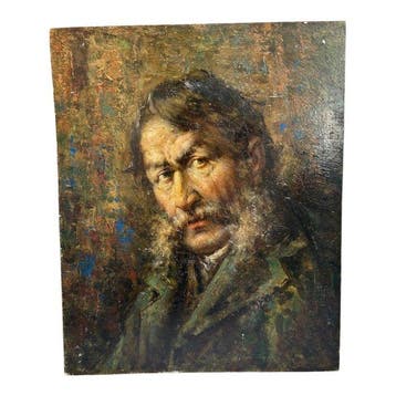 Nazzareno Sidoli (1879–1969) - Ritratto di Uomo con Baffi -