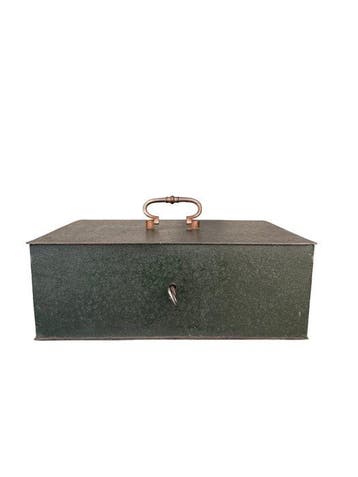 Dark Craquelé Steel Strongbox, circa 1950 - Coffre-fort -, Antiek en Kunst