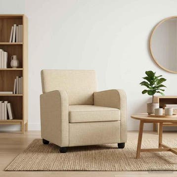 vidaXL Fauteuil Crèmekleurig Stof, Verzenden
