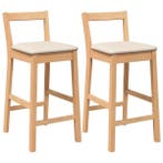 Barkrukken hout 2 st | Retour Deal 34% Korting NU!, Verzenden, 60 tot 90 cm, Nieuw, Hout