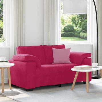 vidaXL Loveseat Sofa Wijnrood 160x77x82 cm Fluweel, Verzenden