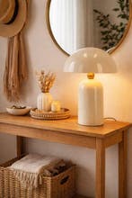 Lampe de table - Métal - Lampe Champignon Beige, Antiquités & Art