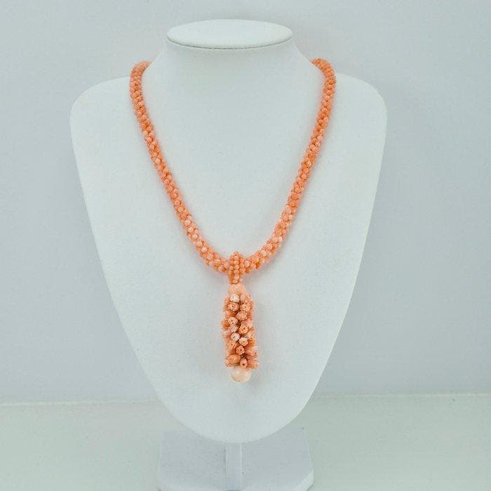 Corail - Argent, Plaqué or - Collier - CORAIL ROSE TISSÉ, Collections, Collections Animaux