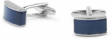 Manchetknoop Rechthoek Blauw Zilver maat  Heren, Handtassen en Accessoires, Manchetknopen, Verzenden, Nieuw