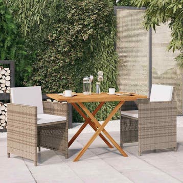 vidaXL 3-delige Tuinset met kussens beige, Tuin en Terras, Verzenden, Nieuw, Tuinset