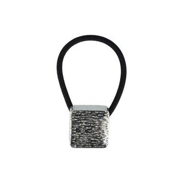 Haarelastiek – Cuff 2cm – Vierkant Ornament – Metaalaccent –, Nieuw