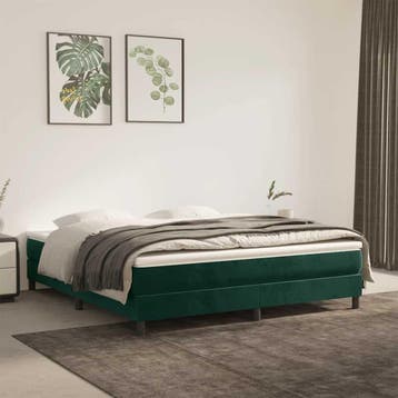 vidaXL Boxspring met matras fluweel donkergroen 180x200 cm, Verzenden
