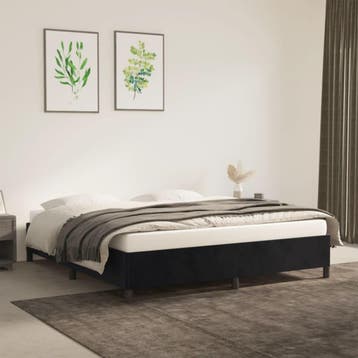 vidaXL Bedframe zonder matras 160x200 cm fluweel zwart, Maison & Meubles, Verzenden