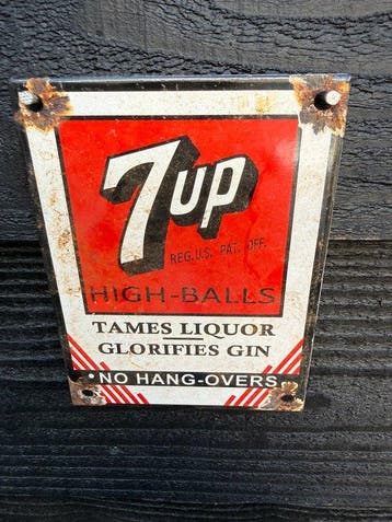 7Up - 7Up High-Balls No Hang-Overs - Emaille bord - Emaille