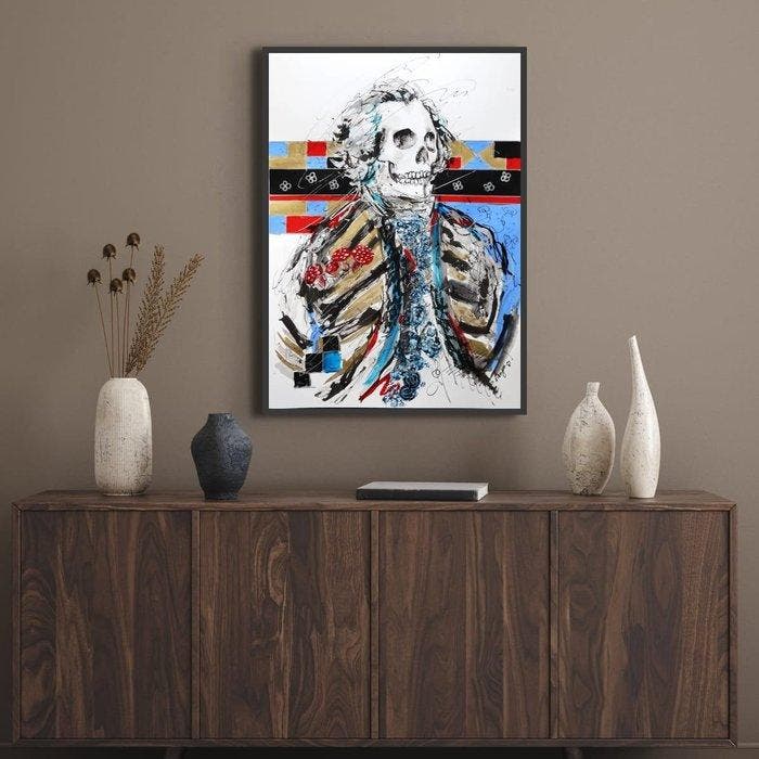 Antigoni Tziora - Memento Mori - 36 x 51cm-Original Artwork-, Antiquités & Art, Art | Peinture | Moderne