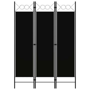 vidaXL Kamerscherm met 3 panelen 120x180 cm zwart, Verzenden, Nieuw