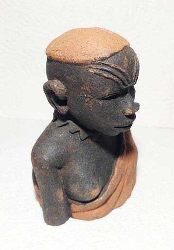 Beeldje - Dinka Sudan - Terracotta, Klei