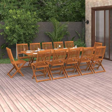 vidaXL 13-delige Tuinset 280x90x75 cm massief acaciahout, Tuin en Terras, Verzenden, Nieuw, Tuinset