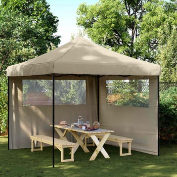 vidaXL Partytent 292 x 292 x 315 cm Taupe Oxford Stof, Verzenden, Nieuw