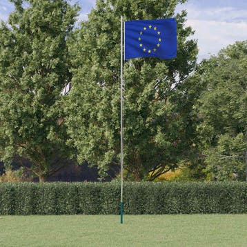 vidaXL Vlag met vlaggenmast Europa 6,08 m aluminium, Diversen, Verzenden, Nieuw