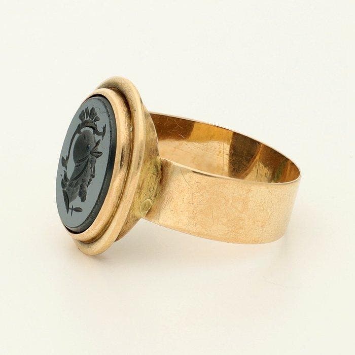 Ring - 14 karaat Geel goud, Handtassen en Accessoires, Ringen