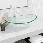 vidaXL Wasbak 54,5x35x15,5 cm gehard glas transparant, Verzenden