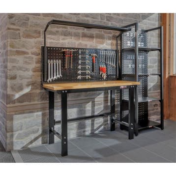 Werkbank 150 cm met gatenwand, gereedschap, LED verlichting, Bricolage & Construction, Établis, Ophalen of Verzenden