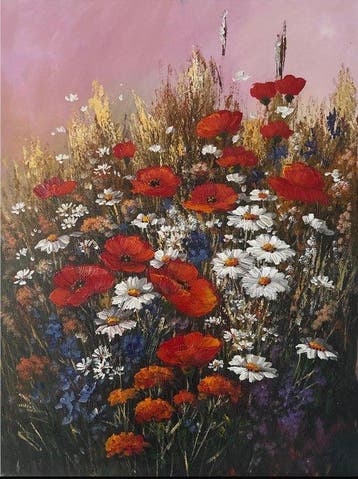 Le Van Ha (1972) - Pavots des Champs 80 60 cm.