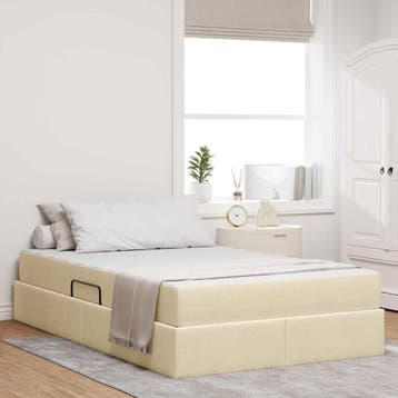 vidaXL Opbergbed met matras met matras Crème 120 x 200 cm, Verzenden, Nieuw