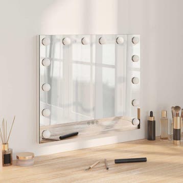 vidaXL LED Vanity Spiegel Wit 50 x 10 x 44 cm Glas en Staal, Verzenden, Nieuw