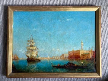 Felix Ziem (1821-1911), Kring van - Navires à quai à Venise