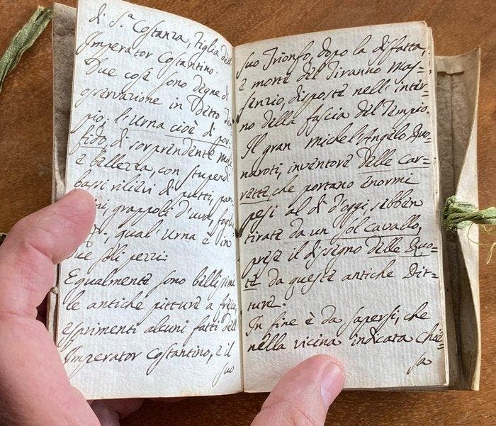 Handschrift: - Reportage dal Grand Tour da Roma - 1790, Verzamelen, Film en Tv