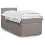 vidaXL Boxspring met matras stof taupe 90x200 cm, Verzenden, Nieuw