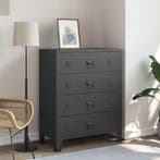 vidaXL Ladekast industriële stijl 78x40x93 cm metaal zwart, Verzenden, Nieuw