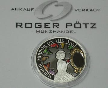 1 Dollar 2015 zilver Pp Niue Mirror on the Wall coloriert..., Postzegels en Munten, Verzenden