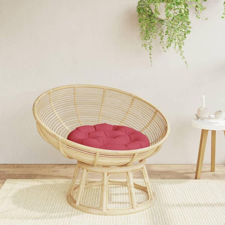 vidaXL Zitkussen rond Ø 60x11 cm oxford stof wijnrood, Huis en Inrichting, Woonaccessoires | Kussens, Nieuw, Verzenden
