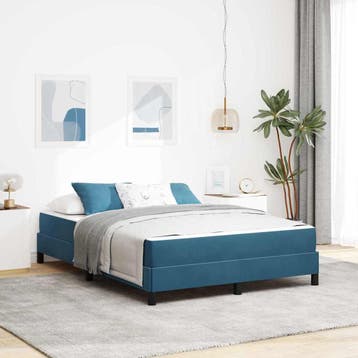 vidaXL Boxspring bed met matras Donkerblauw 160 x 200 cm, Verzenden, Nieuw