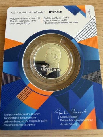 Luxemburg. 25 Euro 2026 Trounwiessel Proof (Zonder, Postzegels en Munten
