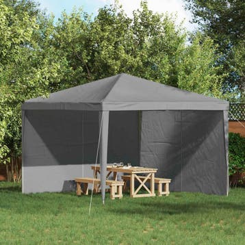 vidaXL Party Tent Zijwand 2 st 300 x 195 cm Lichtgrijs PE en, Tuin en Terras, Verzenden, Nieuw