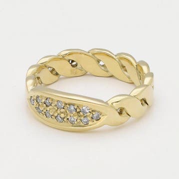 Bague - 14 carats Or jaune Diamant (Naturelle), Handtassen en Accessoires, Ringen, Nieuw