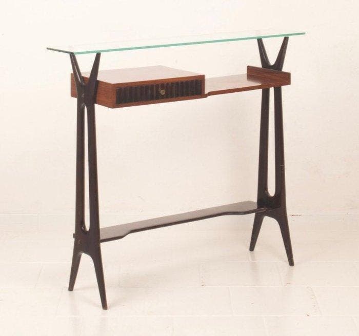 Wandtafel - Palissander, Glas, Messing, Esdoorn, Antiquités & Art, Art | Objets design